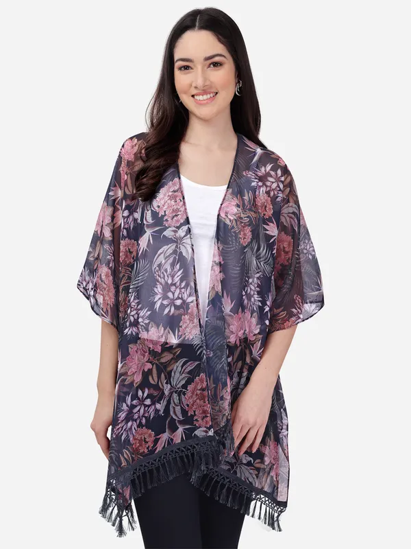 Women_3/4th_Sleeve_Multicolor_Shrug