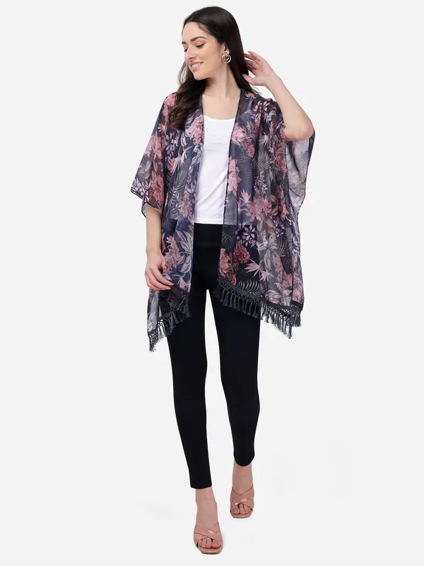 Women_3/4th_Sleeve_Multicolor_Shrug