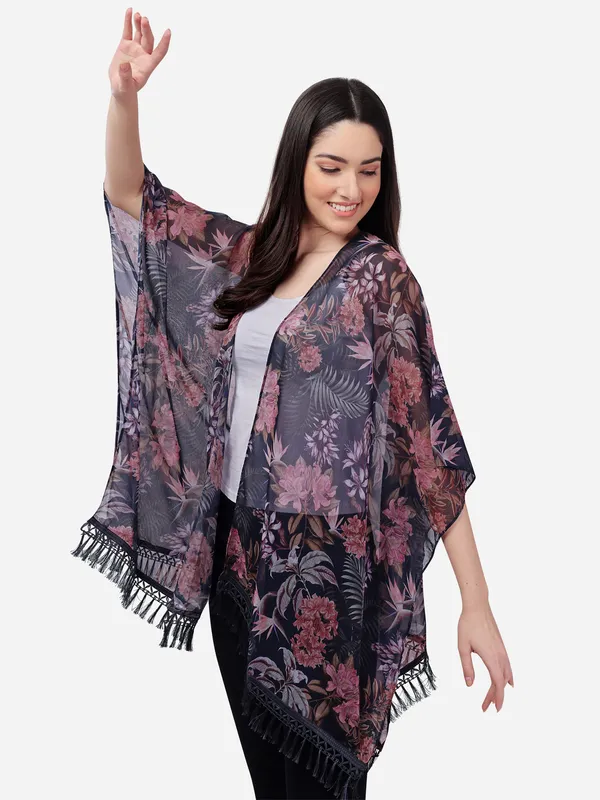 Women_3/4th_Sleeve_Multicolor_Shrug