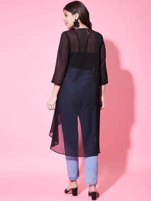 Three-Quarter_Sleeves_Longline_Chiffon_Open_Front_Shrug