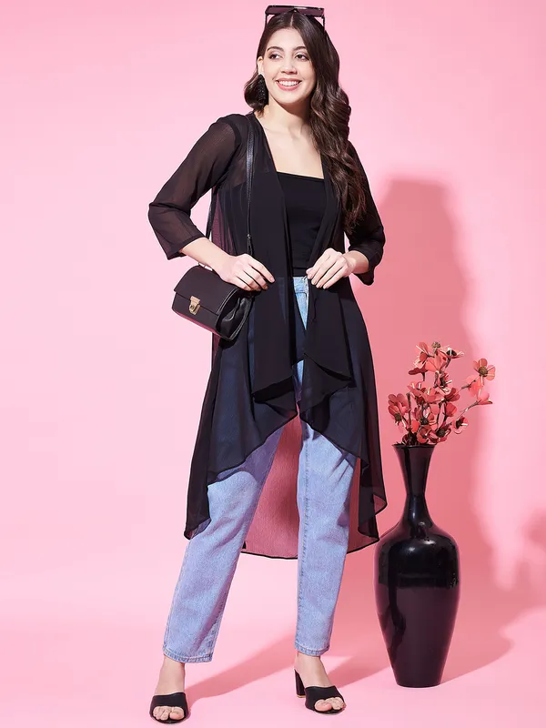 Three-Quarter_Sleeves_Longline_Chiffon_Open_Front_Shrug