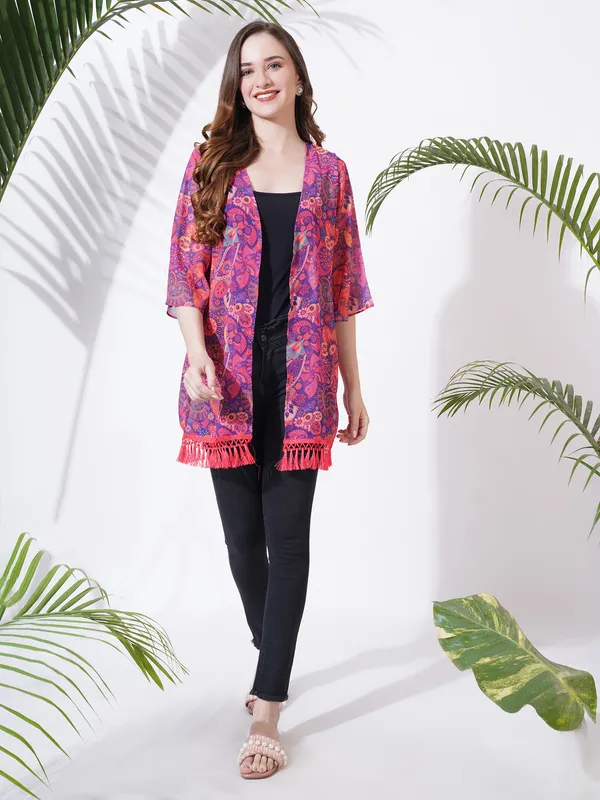 Fbella_Women_Open_Front_Chiffon_Printed_Shrug