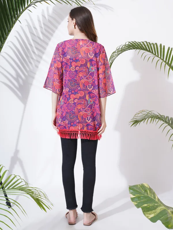 Fbella_Women_Open_Front_Chiffon_Printed_Shrug