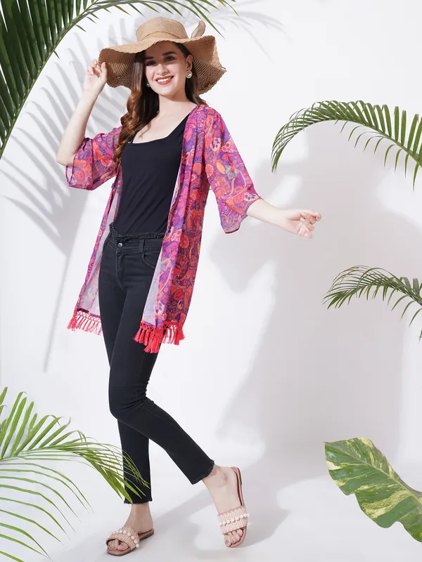Fbella_Women_Open_Front_Chiffon_Printed_Shrug