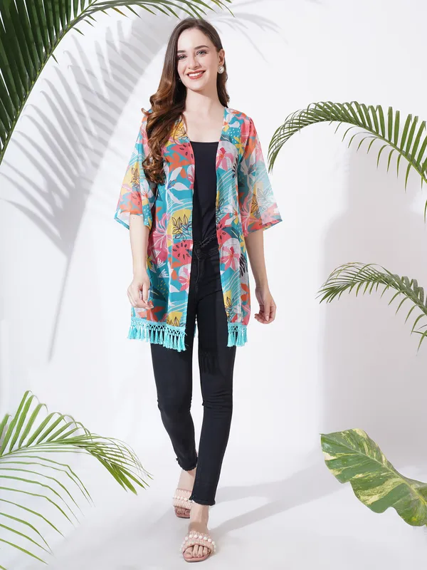 Fbella_Women_Open_Front_Chiffon_Printed_Shrug