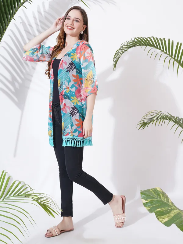 Fbella_Women_Open_Front_Chiffon_Printed_Shrug