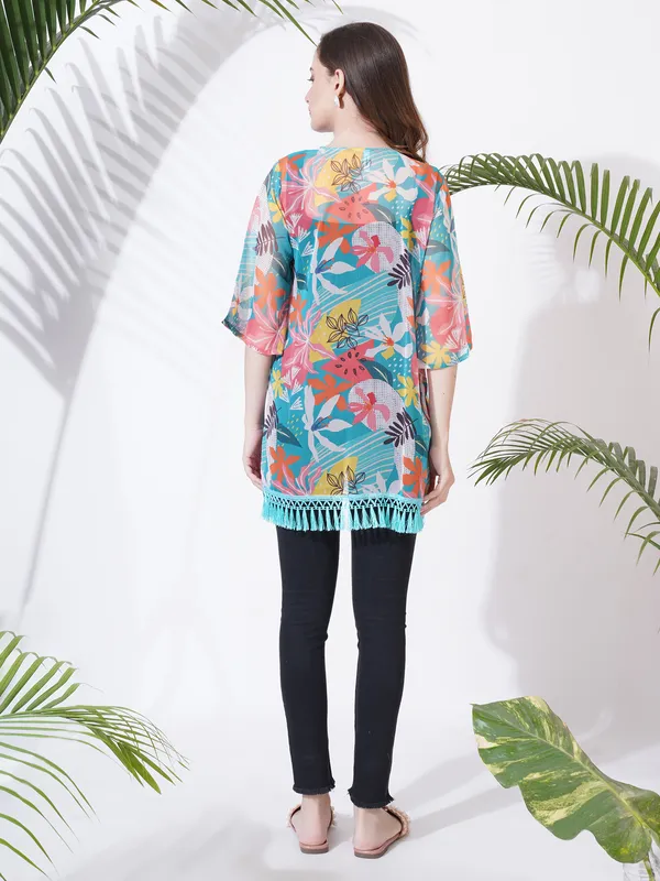 Fbella_Women_Open_Front_Chiffon_Printed_Shrug