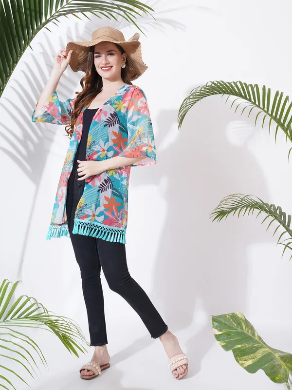 Fbella_Women_Open_Front_Chiffon_Printed_Shrug