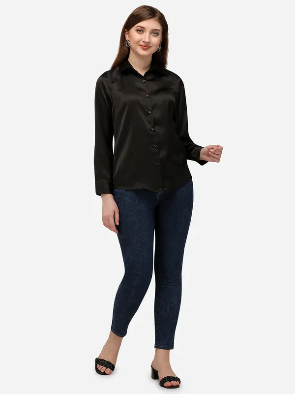 Women_Black_Standard_Casual_Shirt