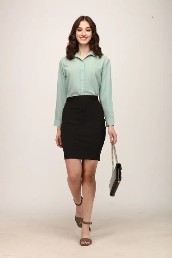 Sea_Green_Polyester_Solid_Shirt_For_Women.