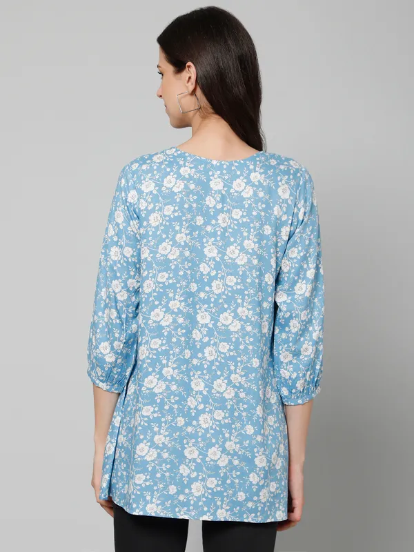 Blue_Floral_Top_Cotton_Viscose_For_Women.