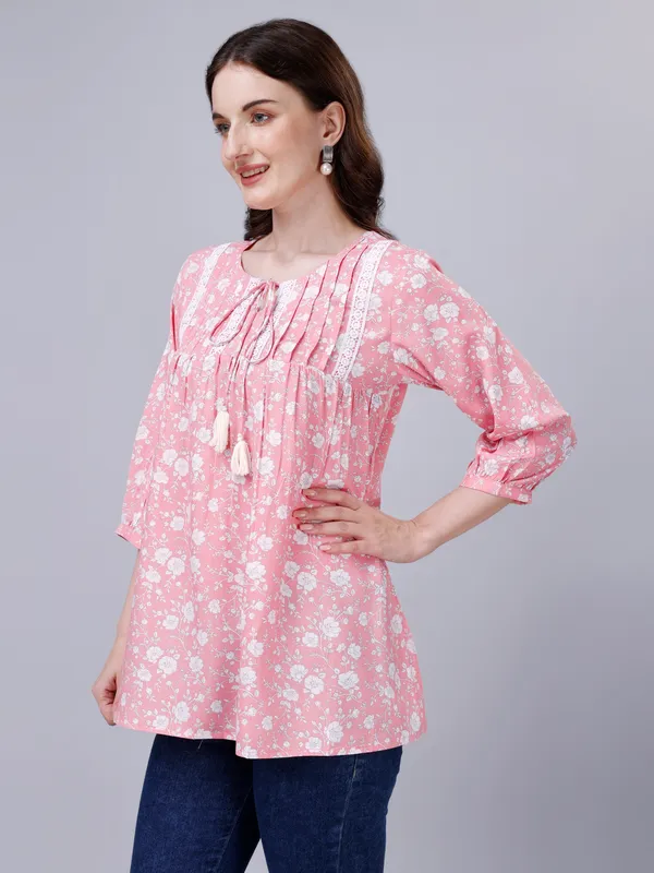 Pink_Floral_Top_Cotton_Viscose_For_Women.