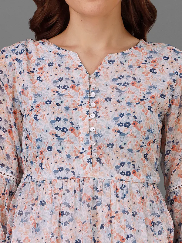 White_Chiffon_Top_Floral_Ditsy_Print__For_Women.