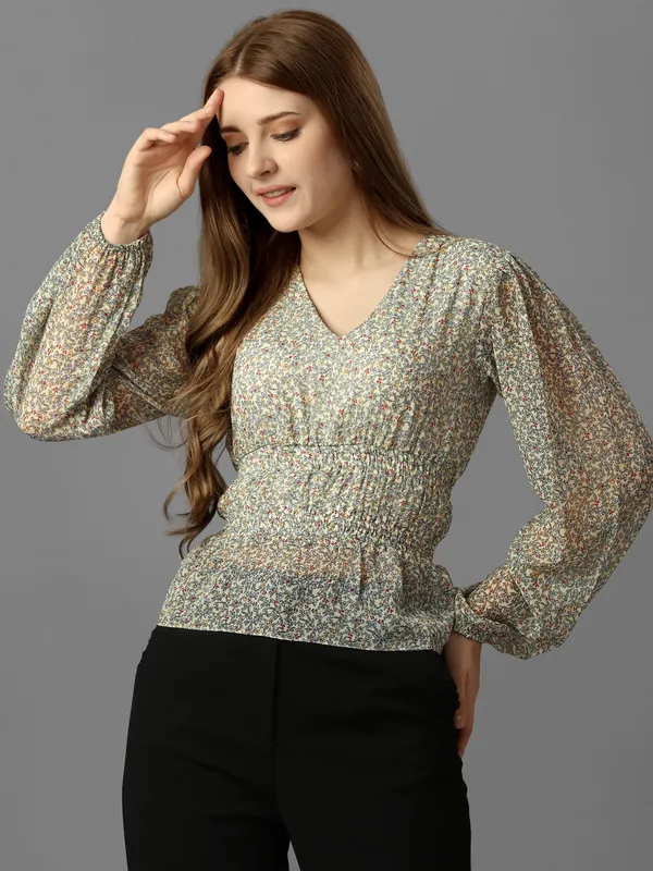 Multicolour_Chiffon_Top_Ditsy_Print__For_Women.