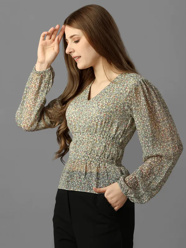 Multicolour_Chiffon_Top_Ditsy_Print__For_Women.