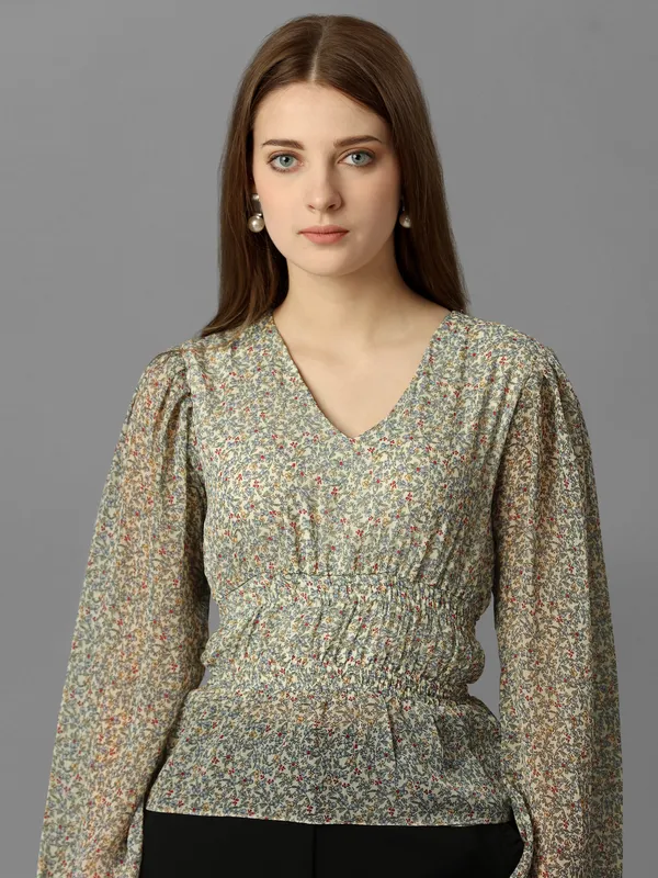 Multicolour_Chiffon_Top_Ditsy_Print__For_Women.