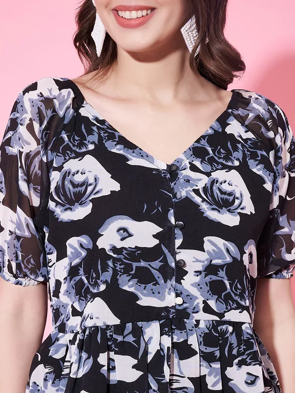 Blue_Georgette_Floral_Print_Tops_For_Women.