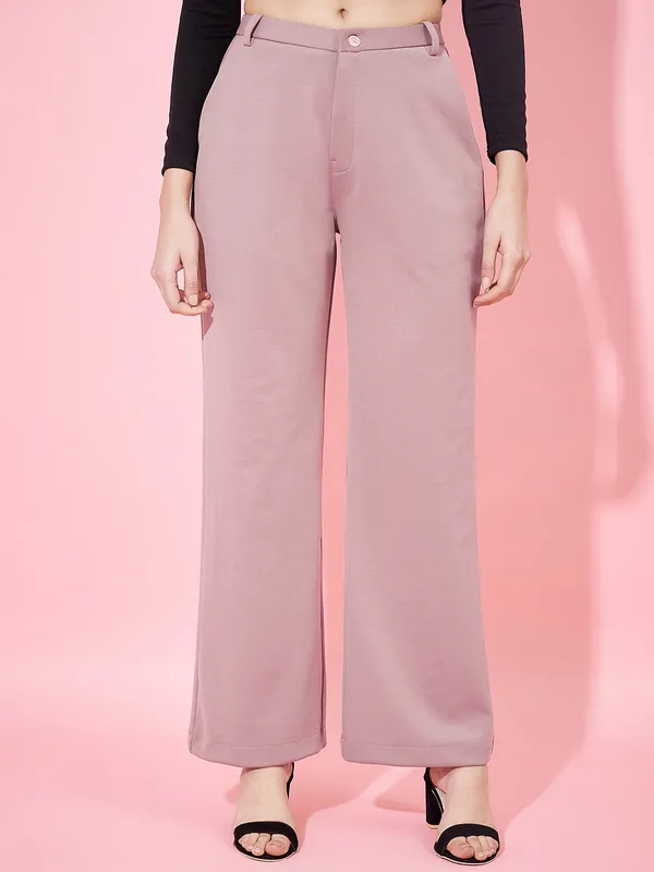 Peach_Cotton_Blend__Solid_Trouser_For_Women.