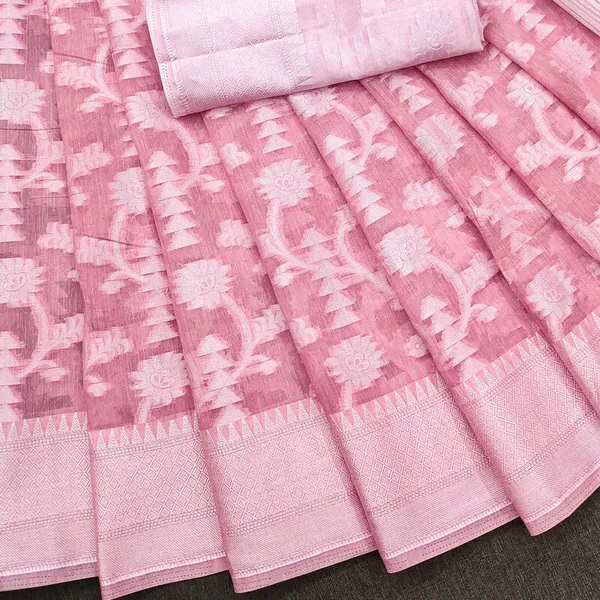 Pink_Color_Cotton_Silk_Maheshwari_Saree_For_Women