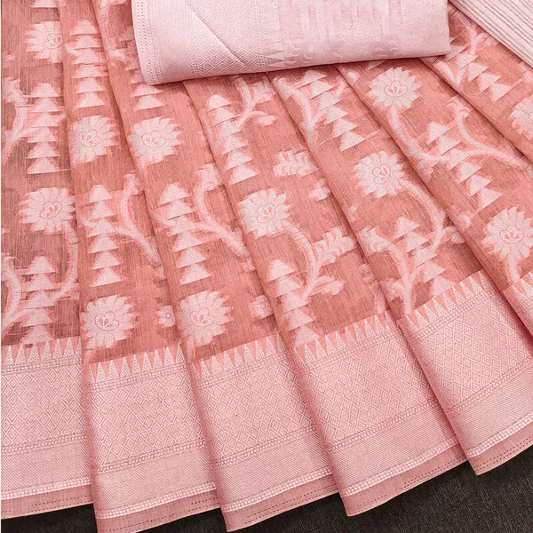 Orange_Color_Cotton_Silk_Maheshwari_Saree_For_Women