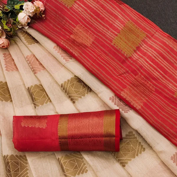 Chiku_Color_Cotton_Silk_Daily_Wear_Saree_For_Women