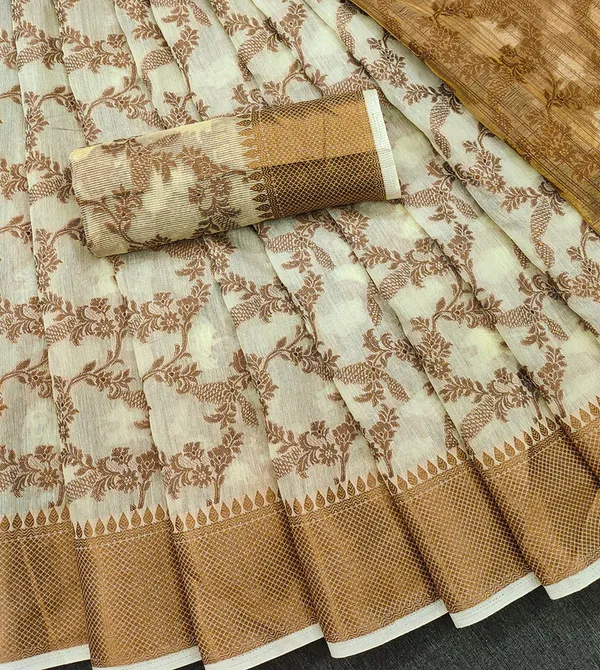 Yellow_Color_Jacquard_&_Cotton_Silk_Gadwal_Saree_For_Women