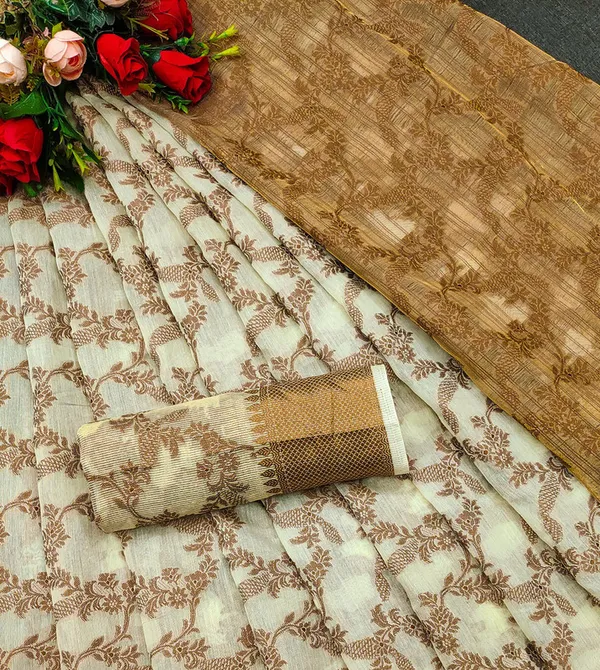 Yellow_Color_Jacquard_&_Cotton_Silk_Gadwal_Saree_For_Women