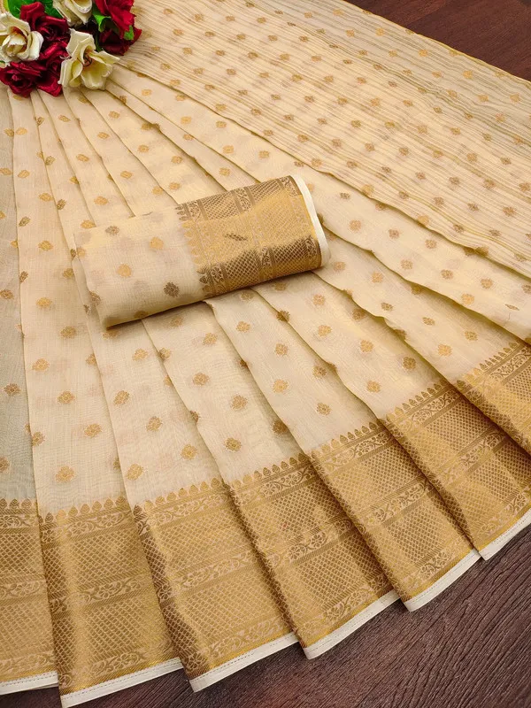 Cotton_Silk_Chiku_Color_Jacquard_Woven_Design_Banarasi_Stlye_recommended_for_Wedding,_Party_&_Festival,_Zari_Woven_Saree_for_Women