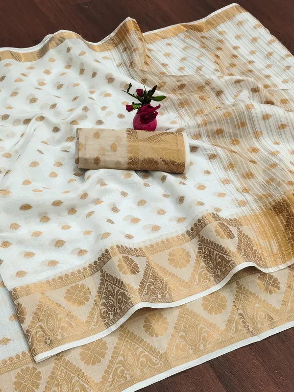 Cotton_Silk_White_Color_Jacquard_Woven_Design_Banarasi_Stlye_recommended_for_Wedding,_Party_&_Festival,_Zari_Woven_Saree_for_Women