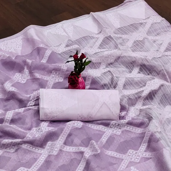 Purple_Color_Jacquard_&_Cotton_Silk_Gadwal_Saree_For_Women