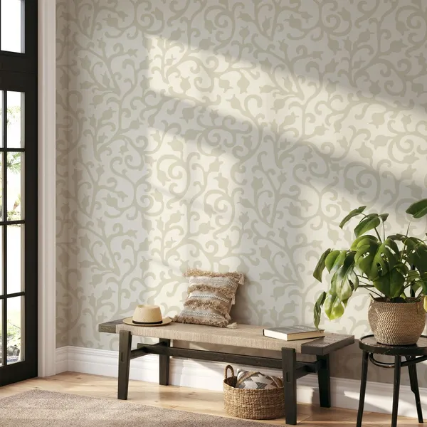Baroque_wallpaper._Seamless_vector_background_ornate_art_deco_decorative_leaves_Mural_Wallpaper.