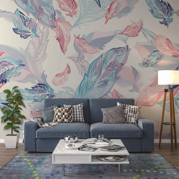 Fresh_&Sweet_Pink_Feathers__Mural_Wallpaper.