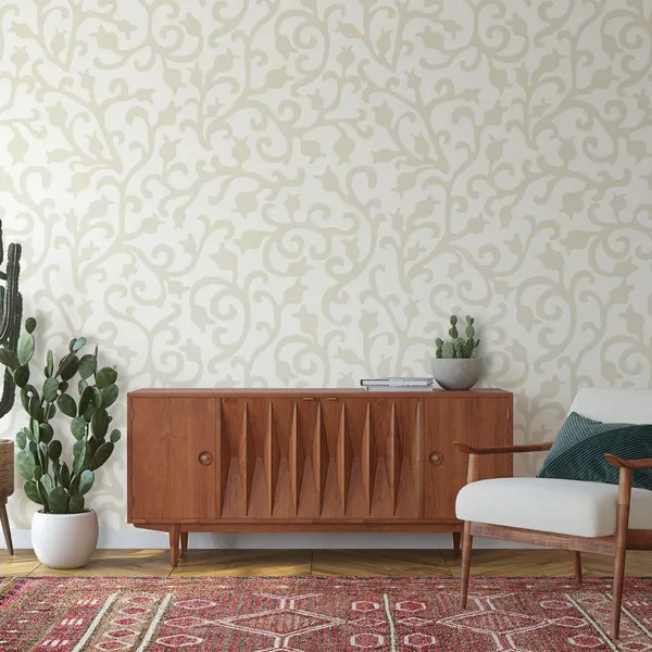 Baroque_wallpaper._Seamless_vector_background_ornate_art_deco_decorative_leaves_Mural_Wallpaper.
