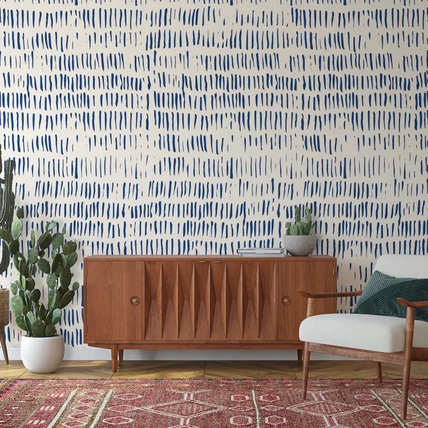 Japanese_pencil_blue_line_Mural_Wallpaper