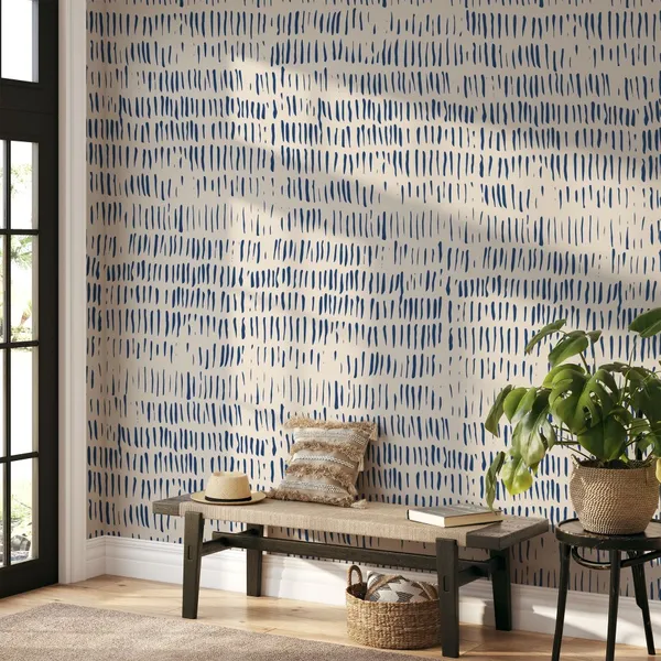 Japanese_pencil_blue_line_Mural_Wallpaper