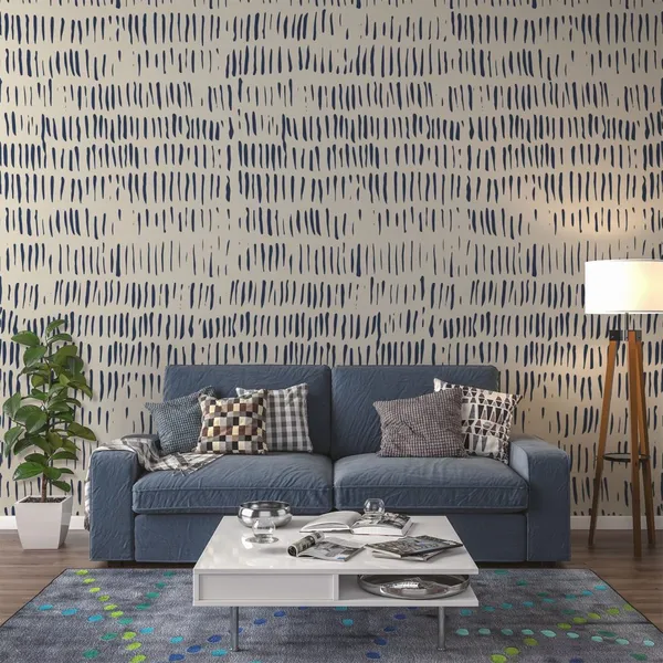 Japanese_pencil_blue_line_Mural_Wallpaper