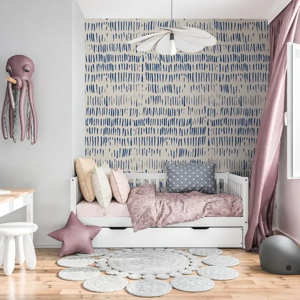 Japanese_pencil_blue_line_Mural_Wallpaper