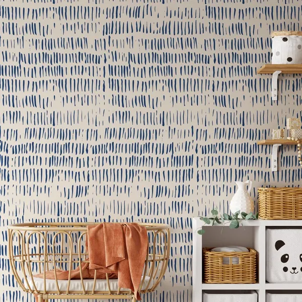Japanese_pencil_blue_line_Mural_Wallpaper