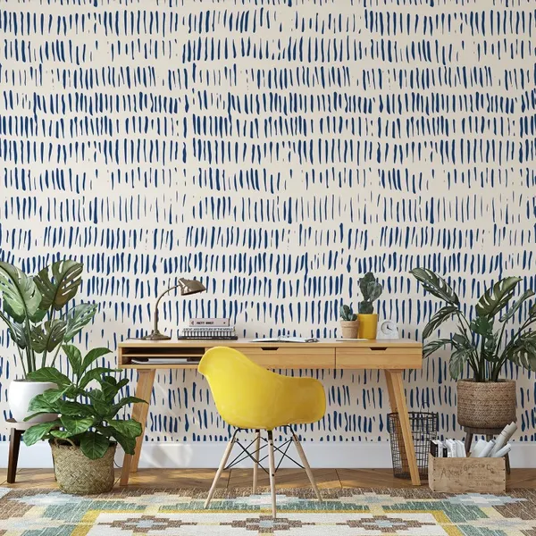 Japanese_pencil_blue_line_Mural_Wallpaper