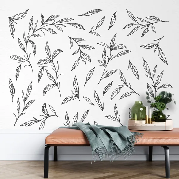 Floral_seamless_pattern_with_mini_leaves_art_Vector_hand_drawn_herbs,_berries._Mural_Wallpaper.