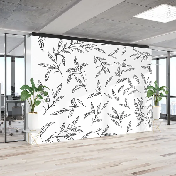 Floral_seamless_pattern_with_mini_leaves_art_Vector_hand_drawn_herbs,_berries._Mural_Wallpaper.