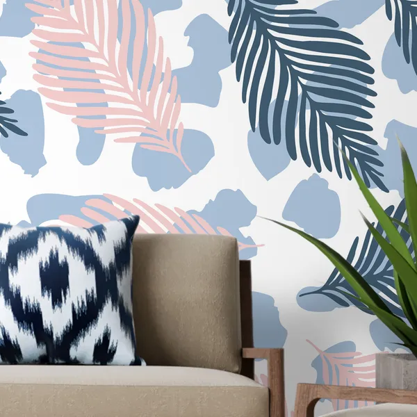Abstract_Leopard_skin_and_tropical_leaves_seamless_pattern_texture_repeat._Seamless_Plant_palm_leaf_tropical_wallpaper.__Mural_Wallpaper.