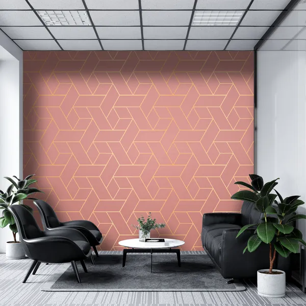 Structured_lines_Geometric_with_pink_color_Mural_Wallpaper,_PVC_Free,_Non-Toxic