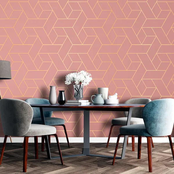Structured_lines_Geometric_with_pink_color_Mural_Wallpaper,_PVC_Free,_Non-Toxic