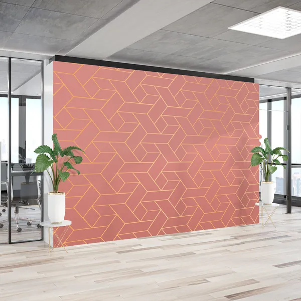 Structured_lines_Geometric_with_pink_color_Mural_Wallpaper,_PVC_Free,_Non-Toxic