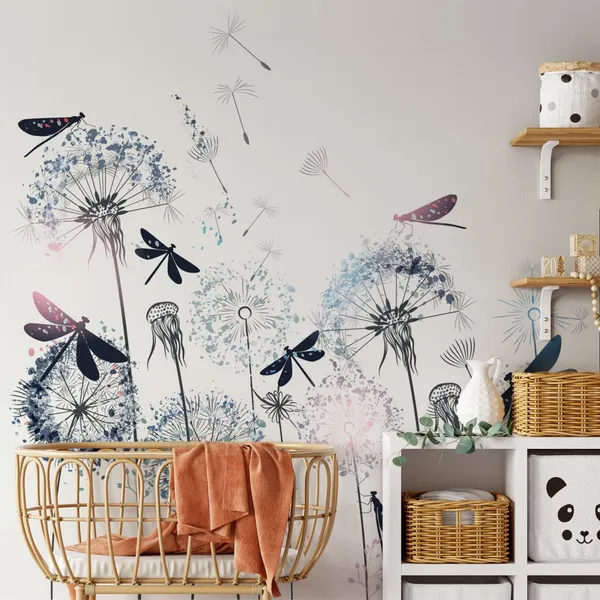 Floral_seamless_pattern_with_mini_leaves_art_Vector_hand_drawn_herbs,_berries._Mural_Wallpaper.
