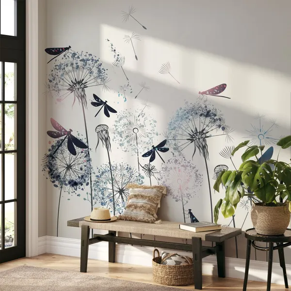 Floral_seamless_pattern_with_mini_leaves_art_Vector_hand_drawn_herbs,_berries._Mural_Wallpaper.