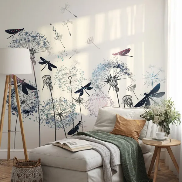 Floral_seamless_pattern_with_mini_leaves_art_Vector_hand_drawn_herbs,_berries._Mural_Wallpaper.