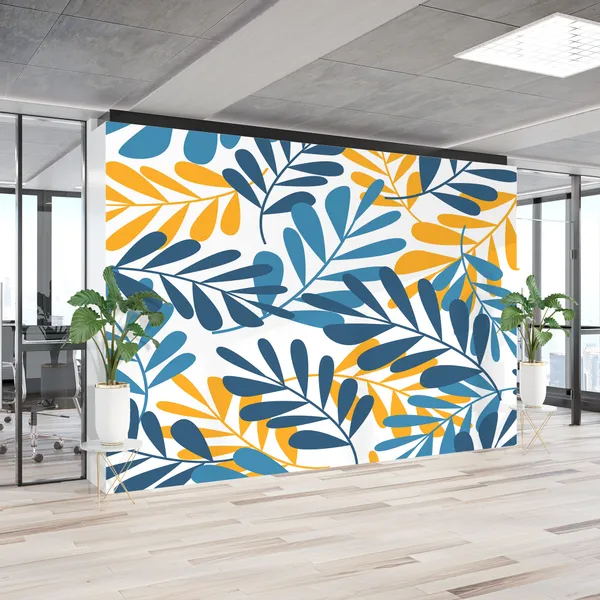 Tropical_leaves_seamless_pattern,_Fashion,_interior,_wrapping_concept_With_2_color_Mural_Wallpaper.