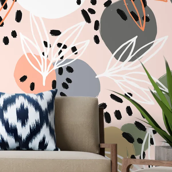 Modern_abstract_pattern_collection._Hero_pattern_with_brush_strokes,_shapes_and_floral_elements._Trendy_Mural_Wallpaper.